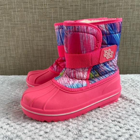 The Children’s Place Kids Pink and Multicolor Winter Boots Sz 2 - Picture 4 of 11